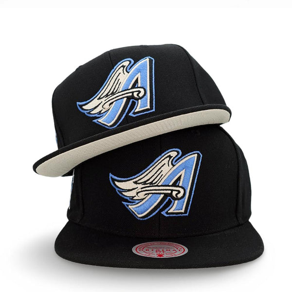 Anaheim Angels Mitchell & Ness Cooperstown True Classics Snapback Hat - Black - Triple Play Caps