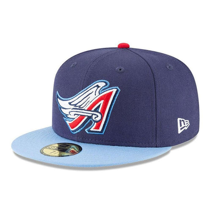 Anaheim Angels New Era Cooperstown Collection Logo 59FIFTY Fitted Hat - Navy - Triple Play Caps
