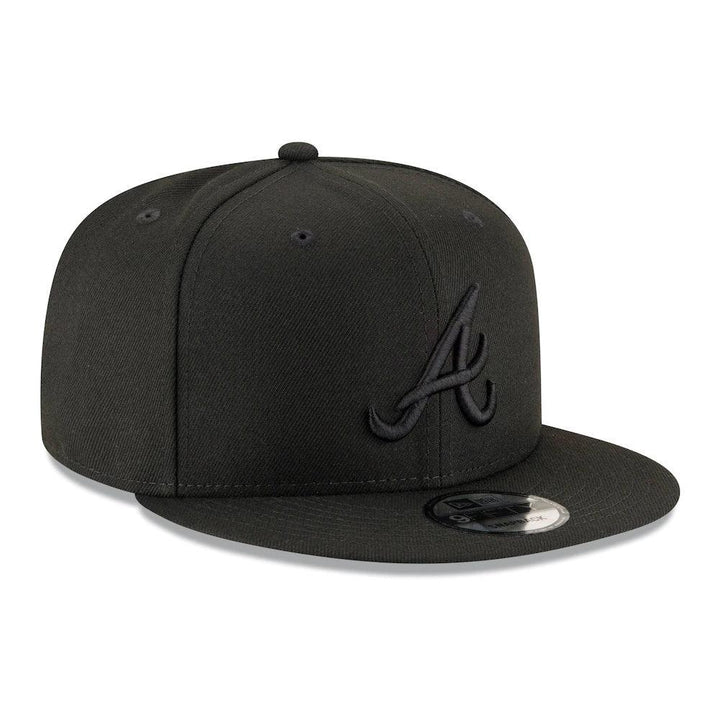 Atlanta Braves New Era Black on Black 9FIFTY Snapback Hat - Triple Play Caps