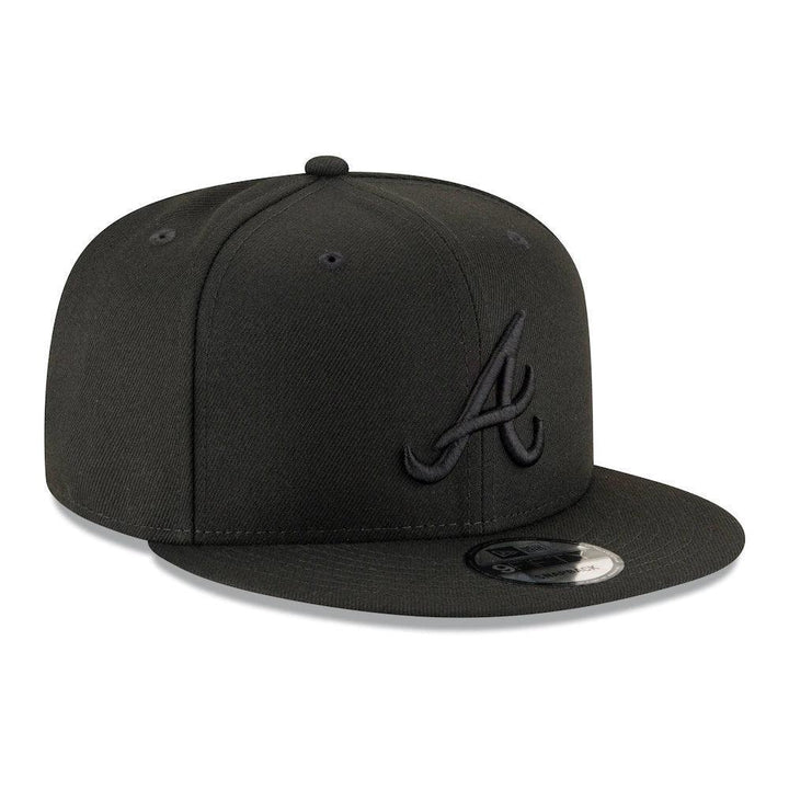 Atlanta Braves New Era Black on Black 9FIFTY Snapback Hat - Black - Triple Play Caps