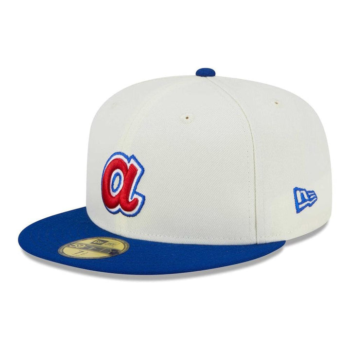 Atlanta Braves New Era Retro 2000 All Star Game 59FIFTY Fitted Hat - Cream/Royal - Triple Play Caps