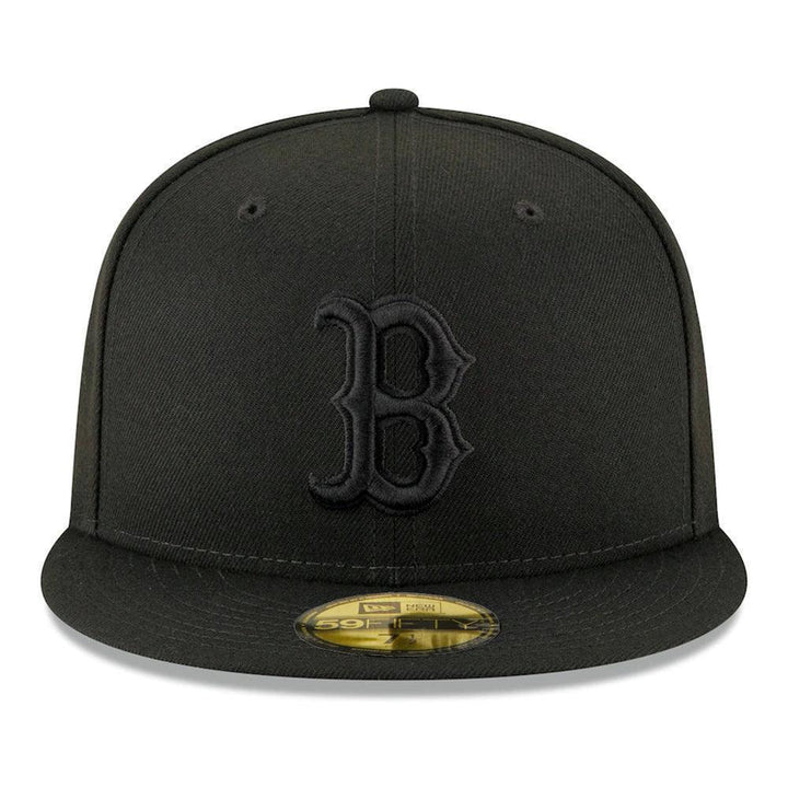 Boston Red Sox New Era Black on Black Basic 59FIFTY Fitted Hat - Black - Triple Play Caps
