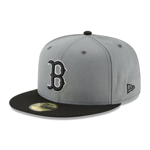 Boston Red Sox New Era Two-Tone Basic 59FIFTY Fitted Hat - Gray/Black - Triple Play Caps