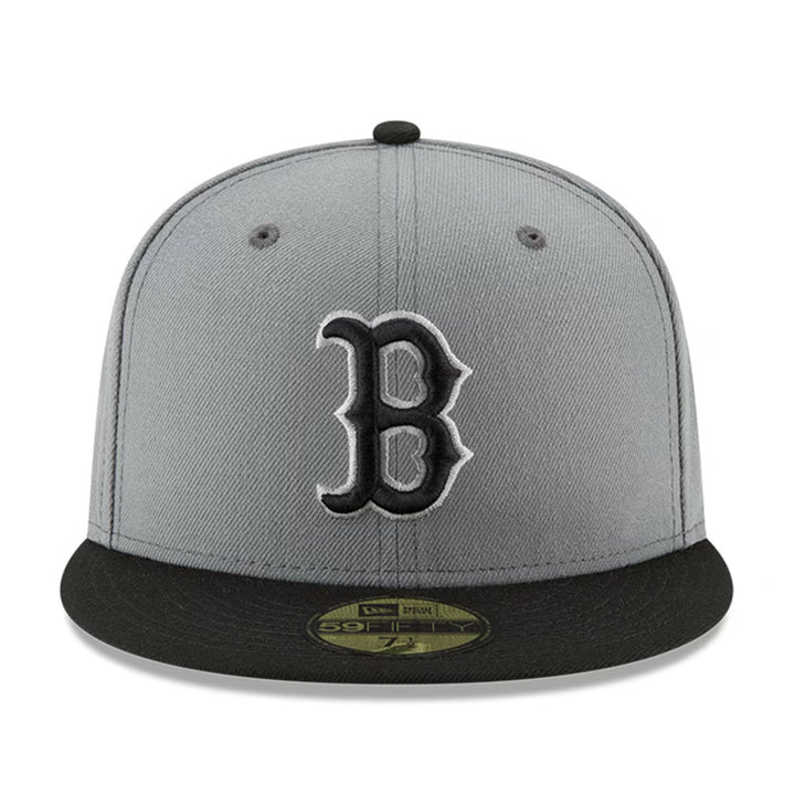 Boston Red Sox New Era Two-Tone Basic 59FIFTY Fitted Hat - Gray/Black - Triple Play Caps