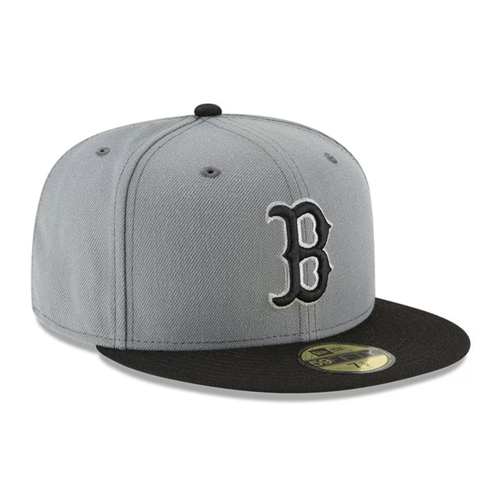 Boston Red Sox New Era Two-Tone Basic 59FIFTY Fitted Hat - Gray/Black - Triple Play Caps