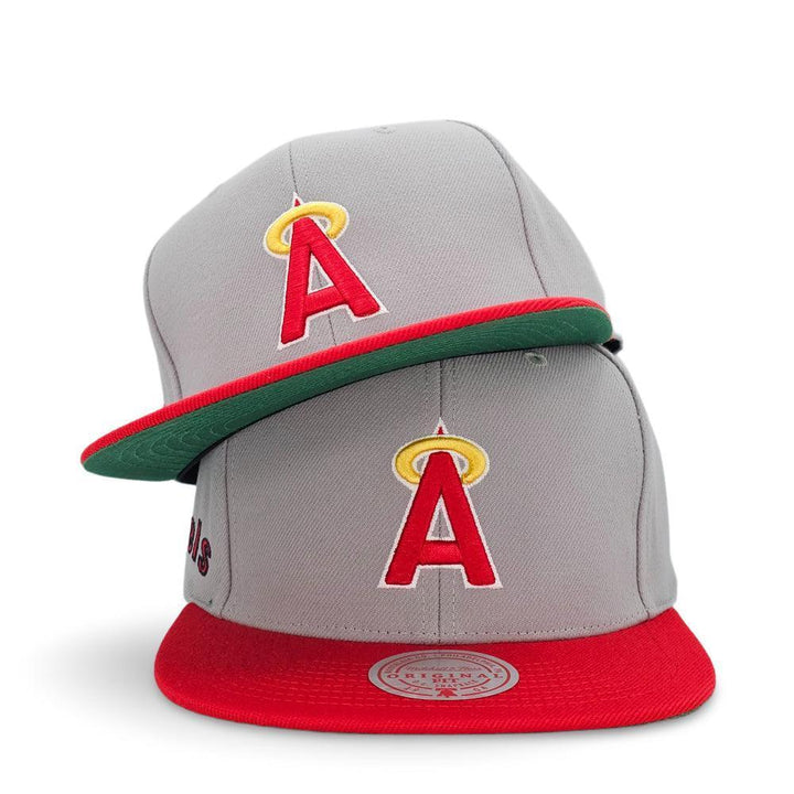 California Angels Mitchell & Ness Cooperstown Away Snapback Hat - Gray - Triple Play Caps