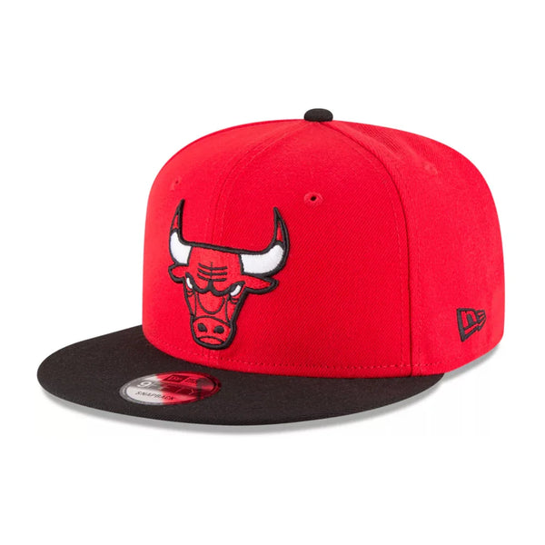 Chicago Bulls New Era 2-Tone Team Color 9FIFTY Snapback Hat - Red/Black - Triple Play Caps