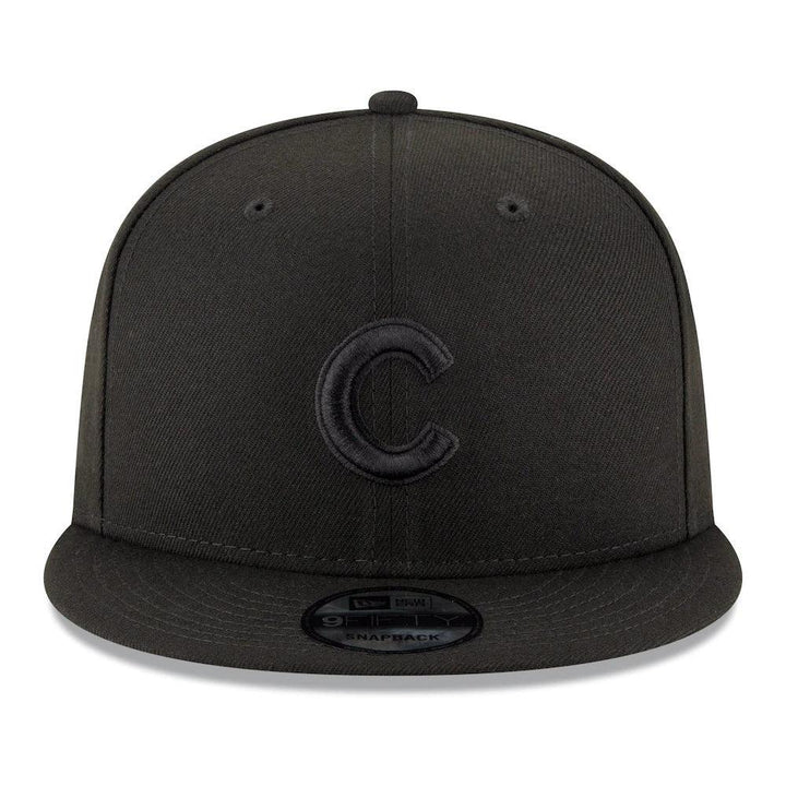 Chicago Cubs New Era Black on Black 9FIFTY Snapback Hat - Black - Triple Play Caps