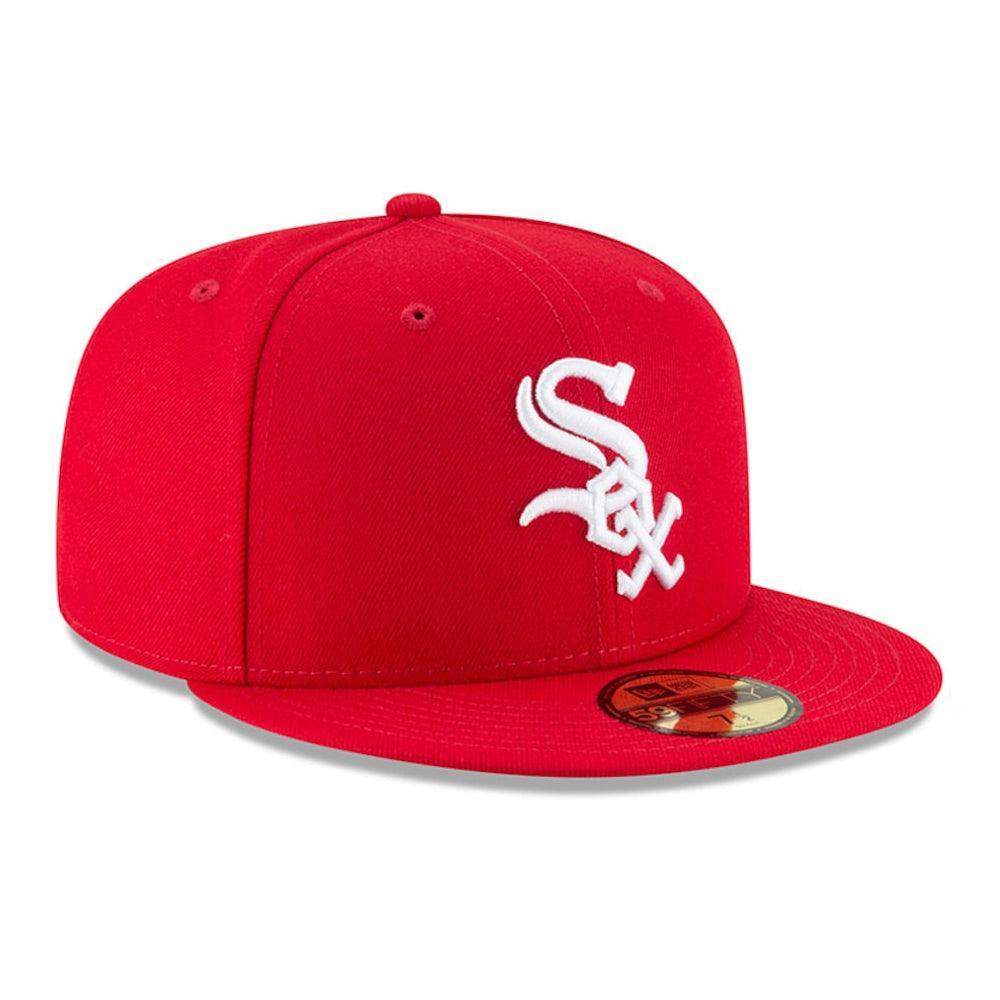 Chicago White Sox New Era Fashion Color Basic 59FIFTY Fitted Hat - Red - Triple Play Caps