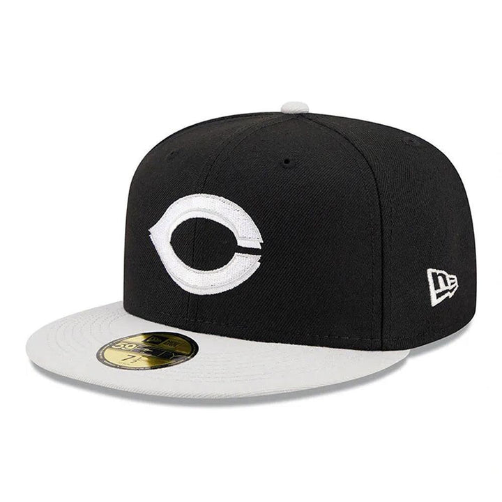 Cincinnati Reds New Era Two-Tone Color Pack 59FIFTY Fitted Hat - Black/Gray - Triple Play Caps