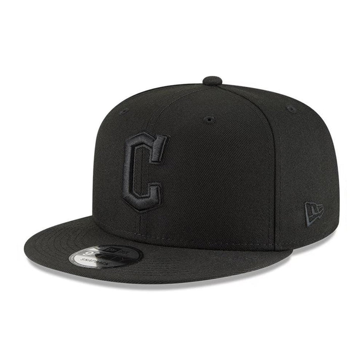 Cleveland Guardians New Era Black on Black 9FIFTY Snapback Hat - Black - Triple Play Caps