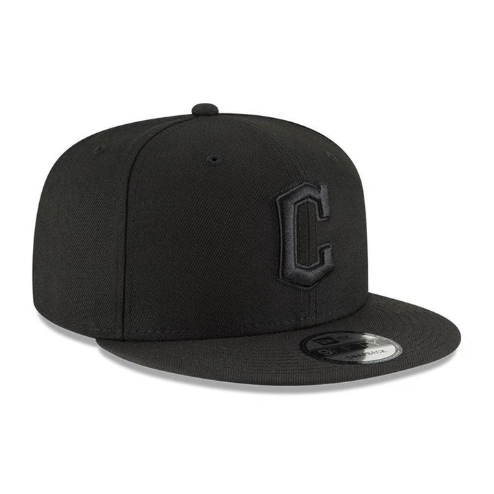 Cleveland Guardians New Era Black on Black 9FIFTY Snapback Hat - Black - Triple Play Caps