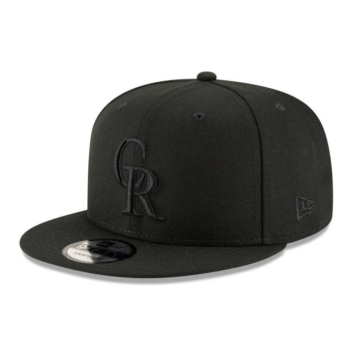 Colorado Rockies New Era Black on Black 9FIFTY Snapback Hat - Black - Triple Play Caps