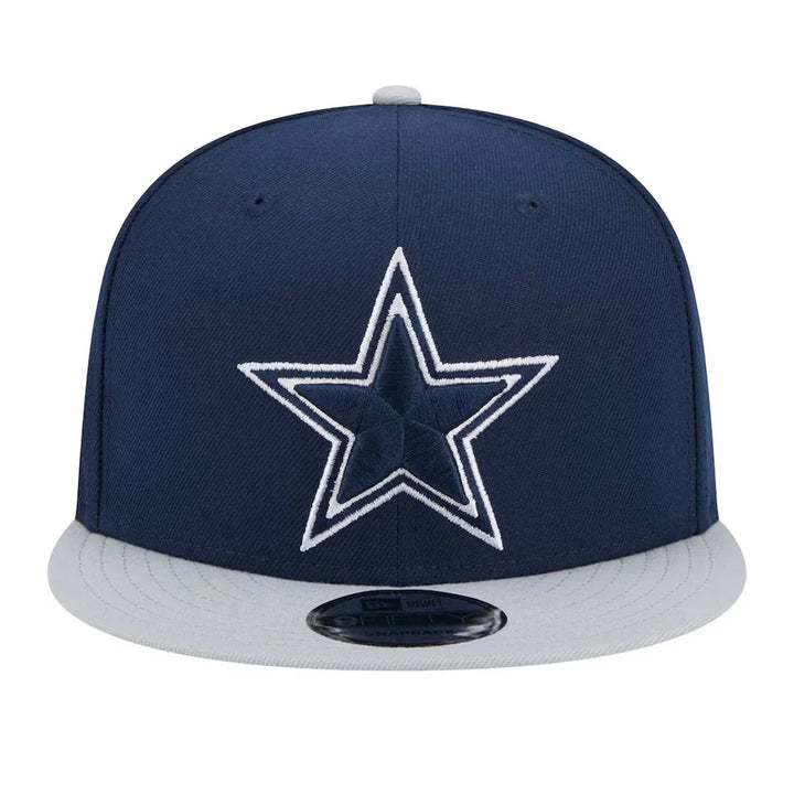 Dallas Cowboys New Era 2-Tone Basic 9FIFTY Snapback Hat - Navy/Gray - Triple Play Caps