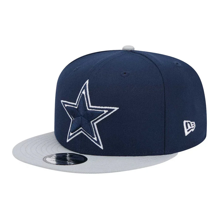 Dallas Cowboys New Era 2-Tone Basic 9FIFTY Snapback Hat - Navy/Gray - Triple Play Caps
