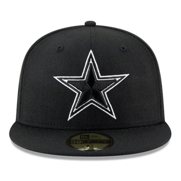 Dallas Cowboys New Era Black and White Team Basic 59FIFTY Fitted Hat - Black - Triple Play Caps