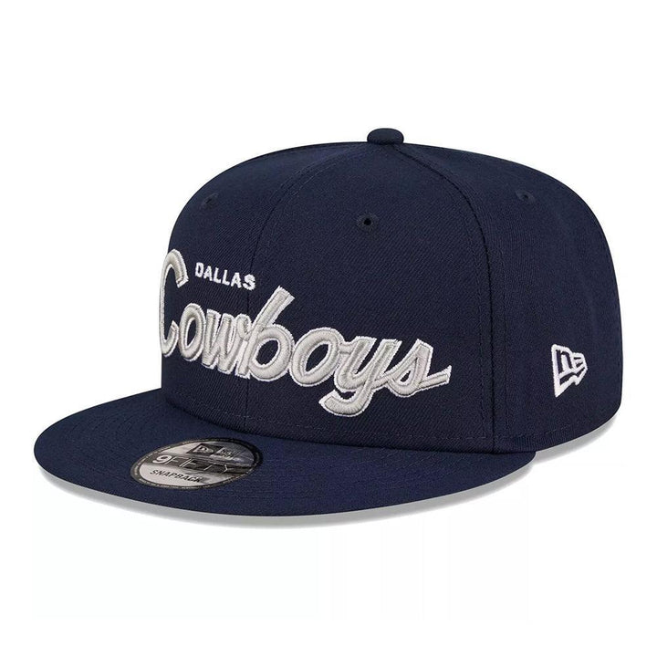 Dallas Cowboys New Era Main Script 9FIFTY Snapback Hat - Navy - Triple Play Caps