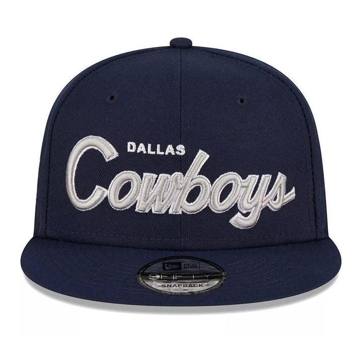 Dallas Cowboys New Era Main Script 9FIFTY Snapback Hat - Navy - Triple Play Caps