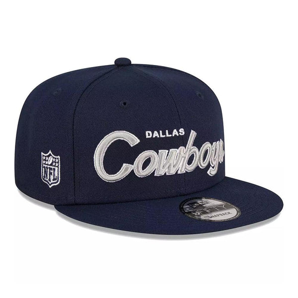 Dallas Cowboys New Era Script 9FIFTY Snapback Hat - Navy - Triple Play Caps