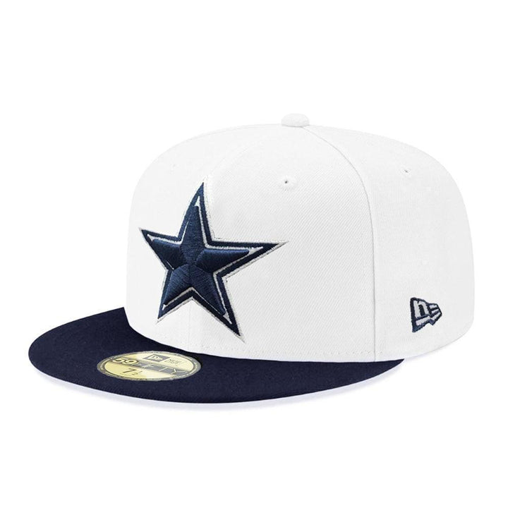 Dallas Cowboys New Era Team Basic 59FIFTY Fitted Hat - White - Triple Play Caps