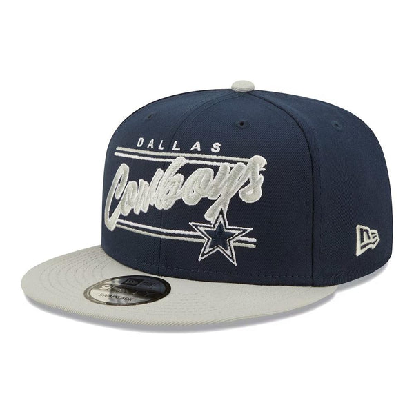 Dallas Cowboys New Era Team Script 9FIFTY Snapback Hat - Navy/Gray - Triple Play Caps