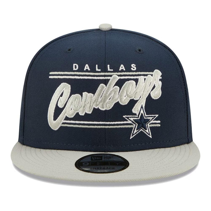Dallas Cowboys New Era Team Script 9FIFTY Snapback Hat - Navy/Gray - Triple Play Caps