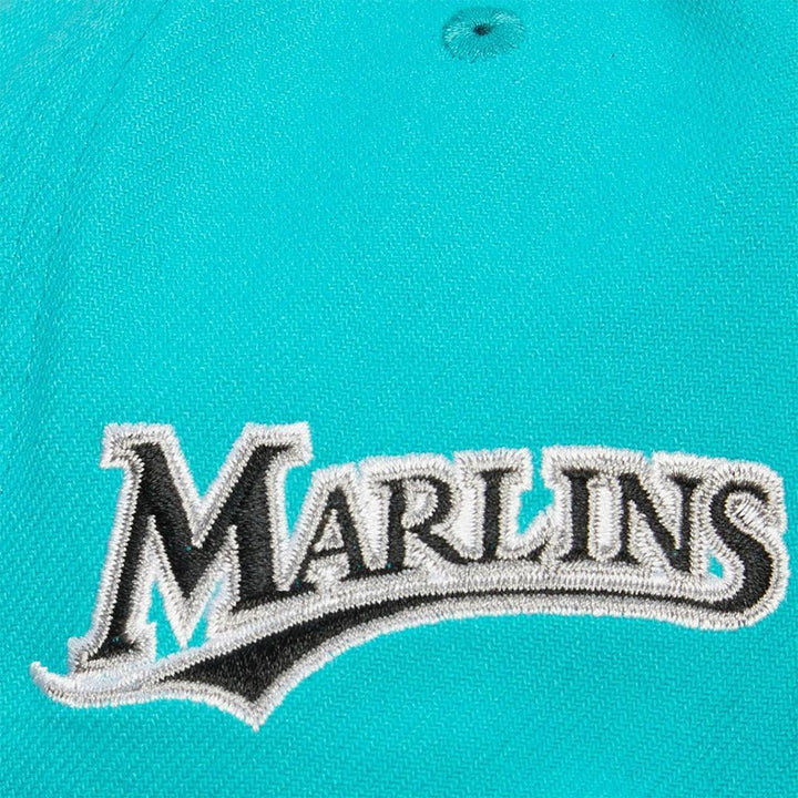 Florida Marlins Mitchell & Ness Cooperstown Evergreen Snapback Hat - Teal - Triple Play Caps