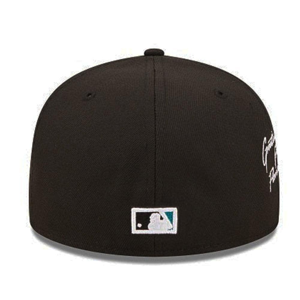 Florida Marlins New Era Cloud Icon 59FIFTY Fitted Hat - Black - Triple Play Caps