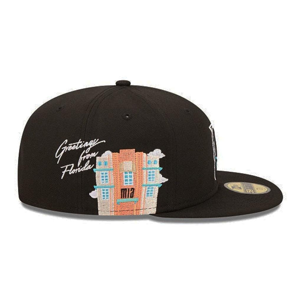 Florida Marlins New Era Cloud Icon 59FIFTY Fitted Hat - Black - Triple Play Caps