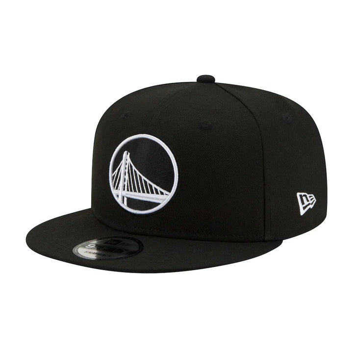 Golden State Warriors New Era Black & White 9FIFTY Snapback Hat - Black - Triple Play Caps