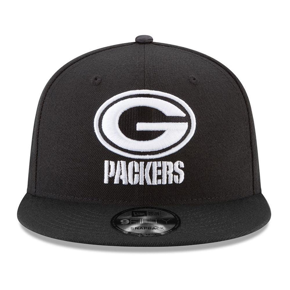 Green Bay Packers New Era B-Dub 9FIFTY Snapback Hat - Black - Triple Play Caps