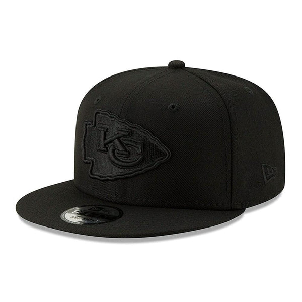 Kansas City Chiefs New Era Black on Black 9FIFTY Snapback Hat - Black - Triple Play Caps