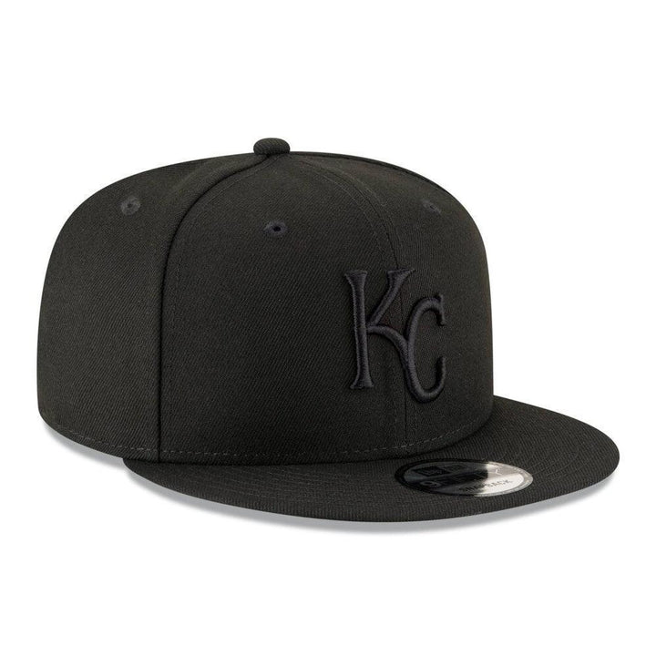 Kansas City Royals New Era Black on Black 9FIFTY Snapback Hat - Black - Triple Play Caps