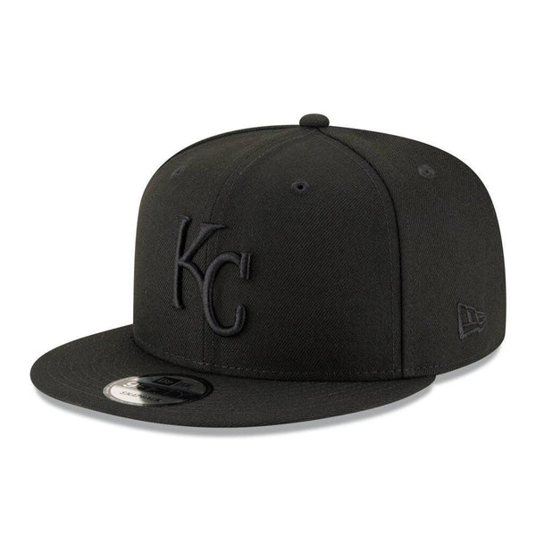 Kansas City Royals New Era Black on Black 9FIFTY Snapback Hat - Black - Triple Play Caps
