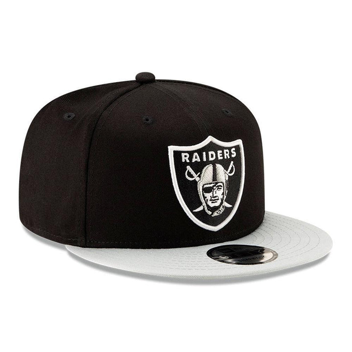 Las Vegas Raiders New Era 2-Tone Basic 9FIFTY Snapback Hat - Black/Gray - Triple Play Caps