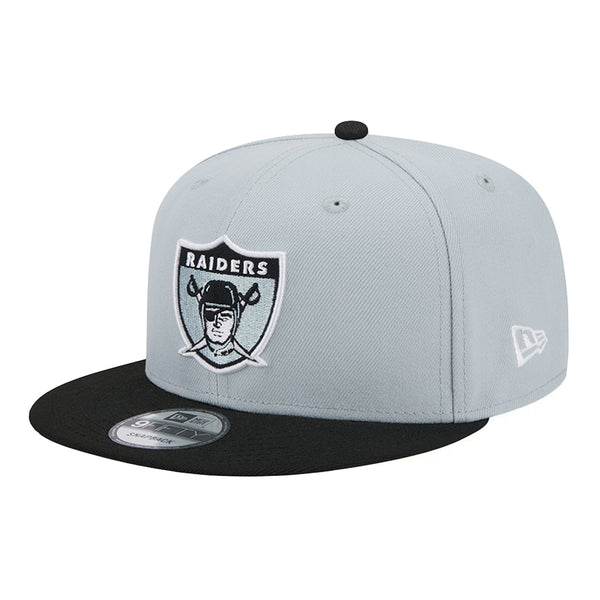 Las Vegas Raiders New Era 2-Tone Basic 9FIFTY Snapback Hat - Gray/Black - Triple Play Caps