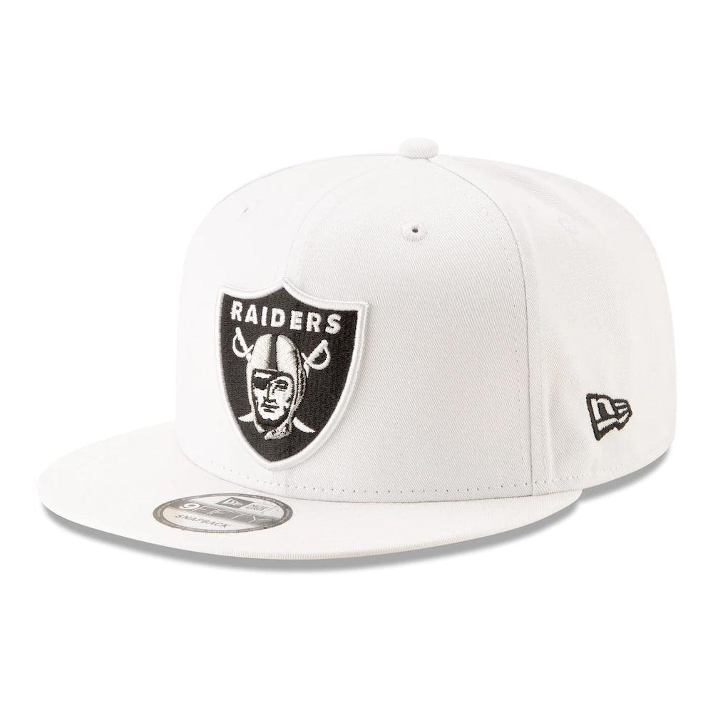 Las Vegas Raiders New Era Basic 9FIFTY Snapback Hat - White - Triple Play Caps