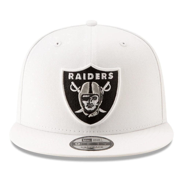 Las Vegas Raiders New Era Basic 9FIFTY Snapback Hat - White - Triple Play Caps
