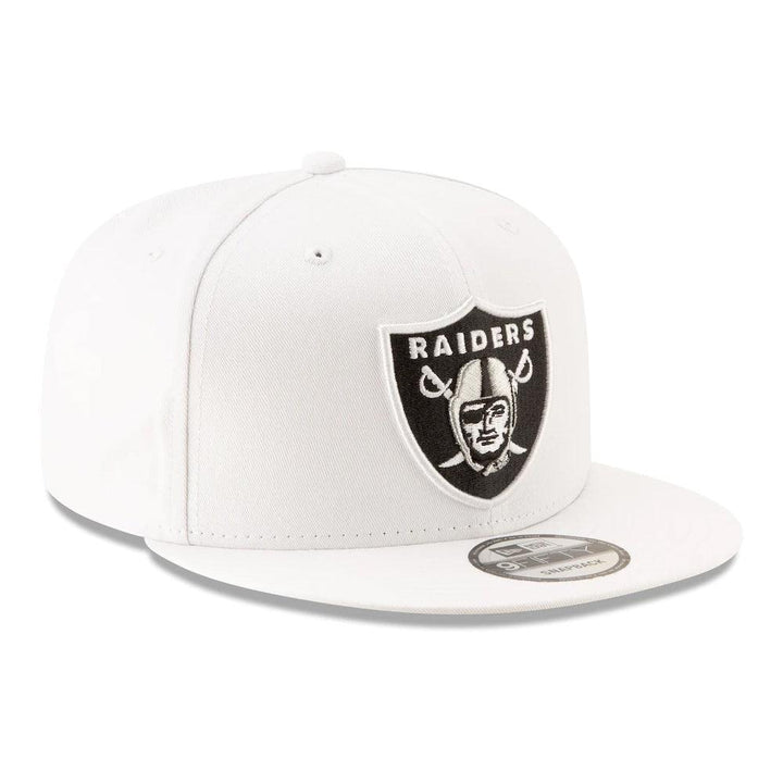 Las Vegas Raiders New Era Basic 9FIFTY Snapback Hat - White - Triple Play Caps