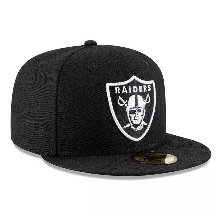 Las Vegas Raiders New Era Black & White 59FIFTY Fitted Hat - Black - Triple Play Caps