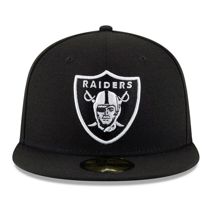 Las Vegas Raiders New Era Black & White 59FIFTY Fitted Hat - Black - Triple Play Caps