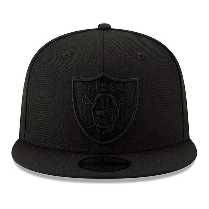 Las Vegas Raiders New Era Black on Black 9FIFTY Snapback Hat - Black - Triple Play Caps