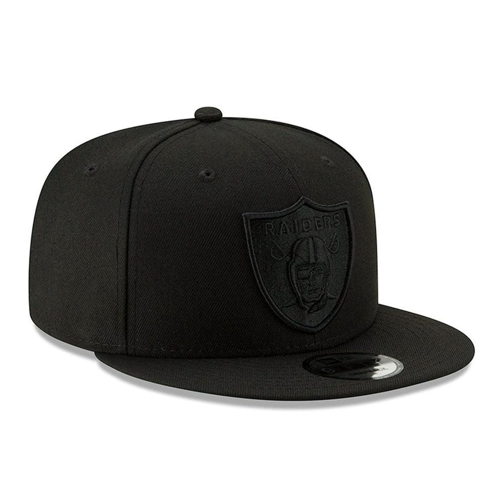 Las Vegas Raiders New Era Black on Black 9FIFTY Snapback Hat - Triple Play Caps