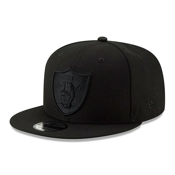 Las Vegas Raiders New Era Black on Black 9FIFTY Snapback Hat - Black - Triple Play Caps