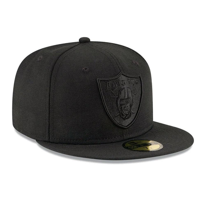 Las Vegas Raiders New Era Black on Black Basic 59FIFTY Fitted Hat - Black - Triple Play Caps