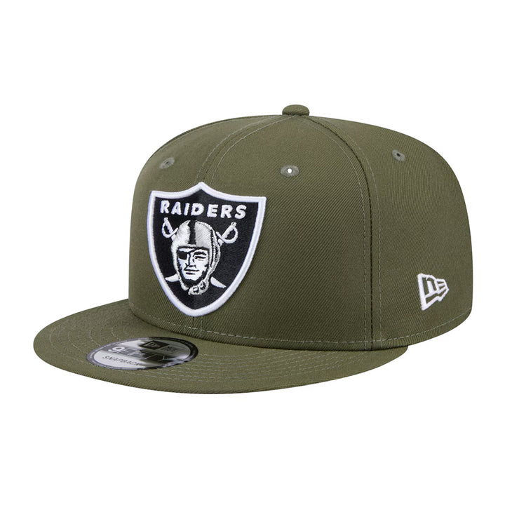 Las Vegas Raiders New Era Main Basic 9FIFTY Snapback Hat - Olive Green - Triple Play Caps