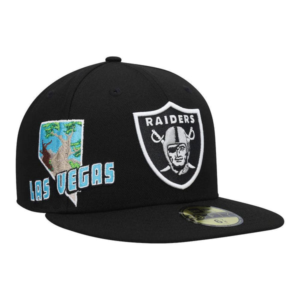 Las Vegas Raiders New Era Stateview 59FIFTY Fitted Hat - Black - Triple Play Caps