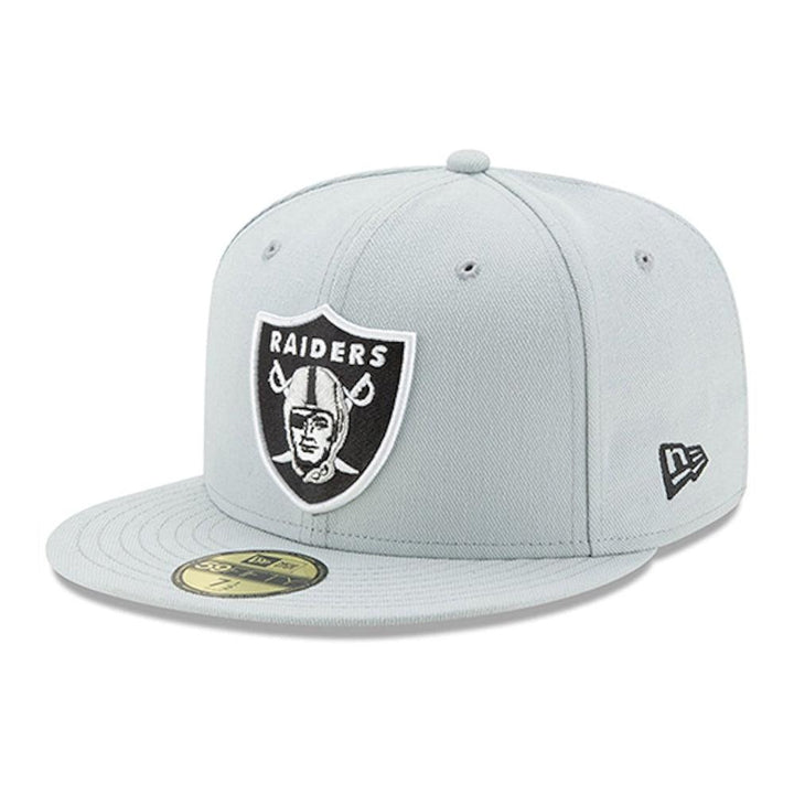 Las Vegas Raiders New Era Team Logo Omaha 59FIFTY Fitted Hat - Gray - Triple Play Caps