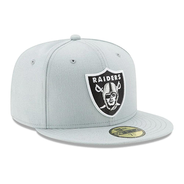 Las Vegas Raiders New Era Team Logo Omaha 59FIFTY Fitted Hat - Gray - Triple Play Caps