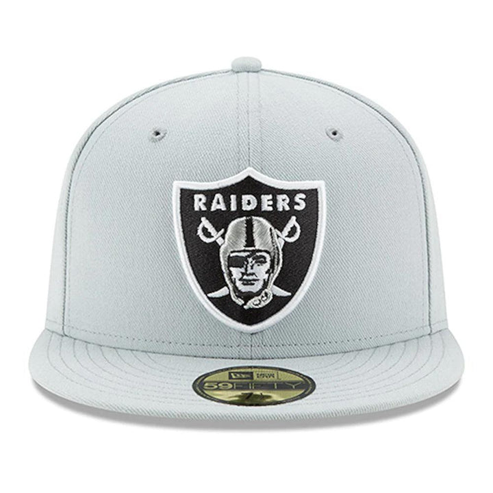 Las Vegas Raiders New Era Team Logo Omaha 59FIFTY Fitted Hat - Gray - Triple Play Caps